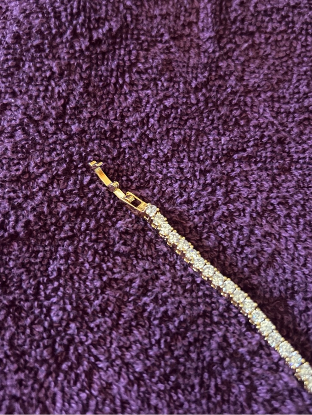 Gold-Tone Tennis Bracelet with Clear Stones - Picture 3 of 4